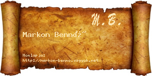 Markon Bennó névjegykártya